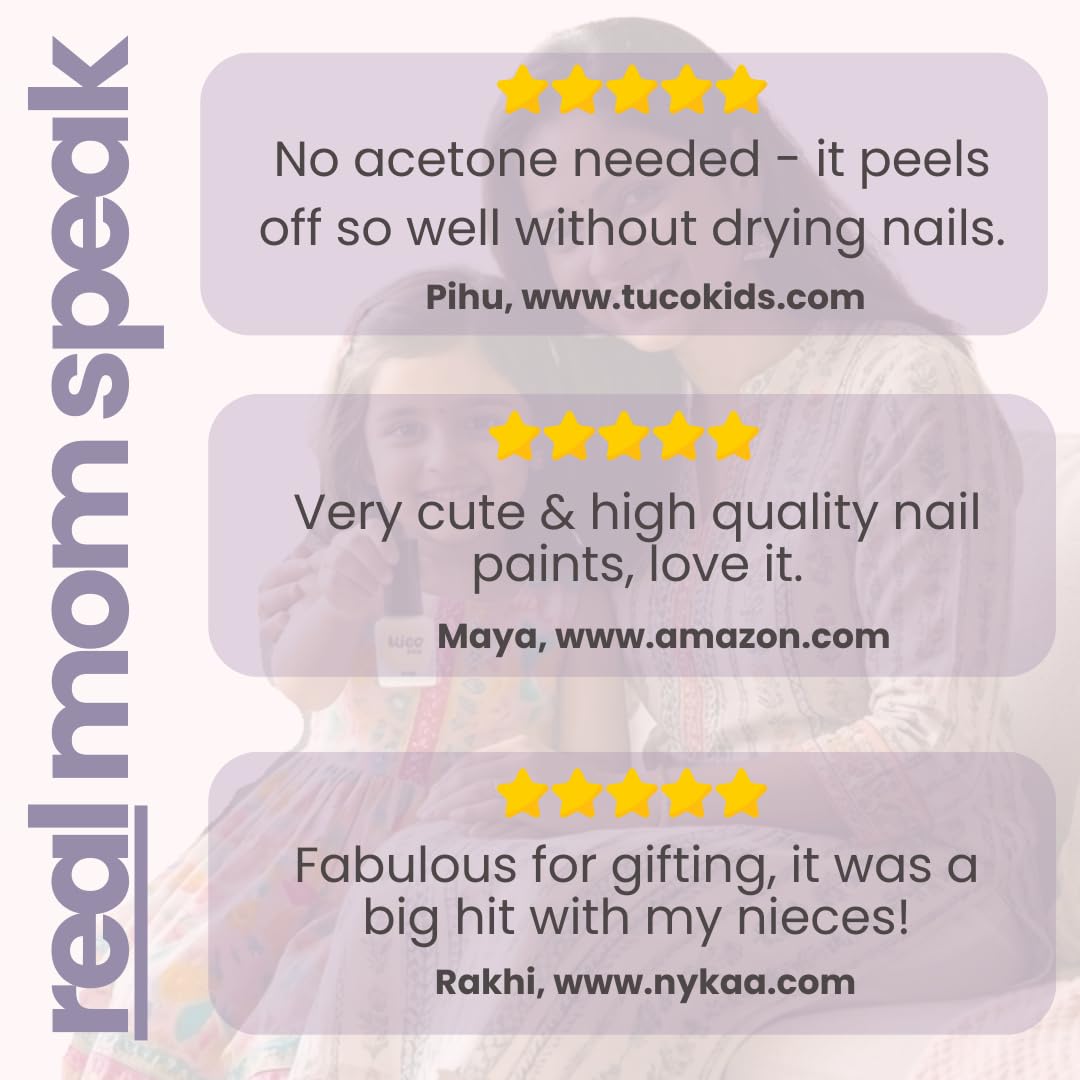 Tuco® Kids Water Based Safe Nail Polish for girls | Easy to Peel Off, Non Toxic, Natural & Safe for Kids | Play Safe with Chemical Free Nails for Daughters | Pack of 1x5ml | Purple