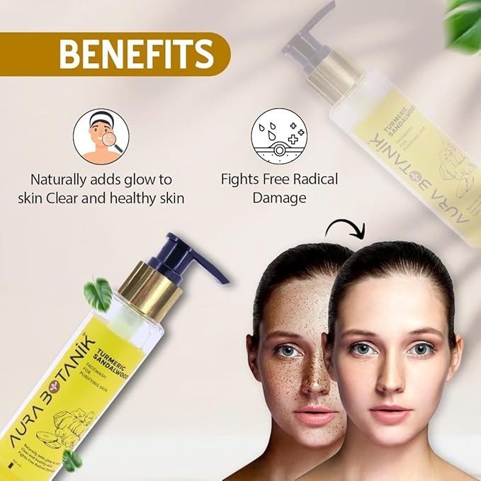 Aura Botanik Turmeric & Sandalwood Face Wash - 100ml