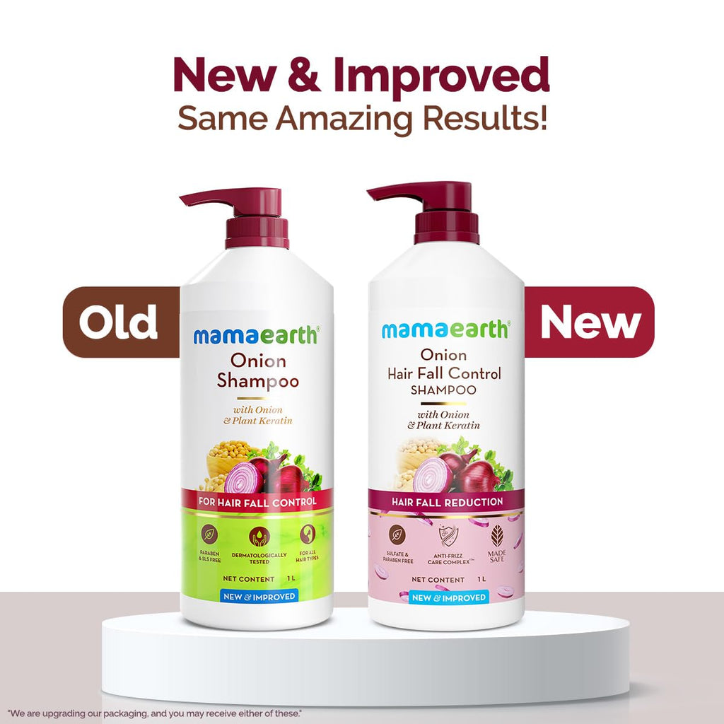 Mamaearth Onion Shampoo for Hair Growth and Hair Fall Control with Onion and Plant Keratin | Reduces Hair Fall | Strengthens & Smoothens Hair | For Men & Women | 1 Litre