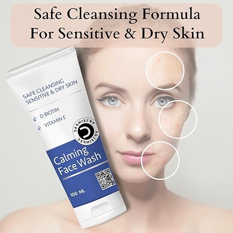 Dermistry Sensitive & Dry Skin Creamy Mild Safe Moisturizing Face Wash - 100 ml