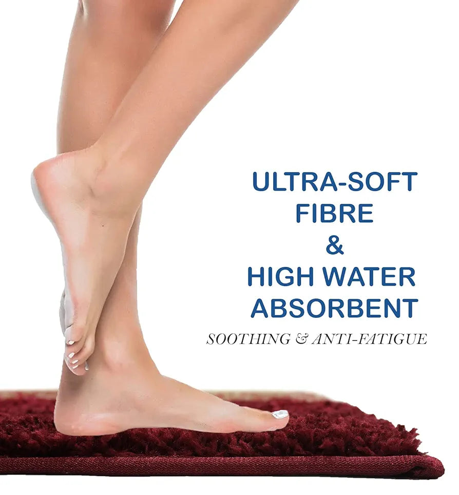 Luxe Home Super Soft Microfiber Bathroom Mat Non-Slip Bath Mat Colour Lava