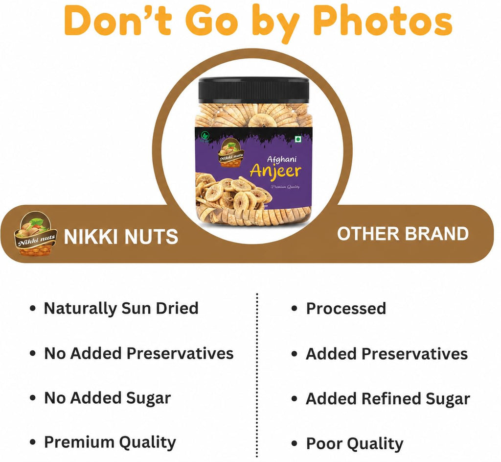 NIKKI NUTSS Premium Afghani anjeers Dry Fruit 200 Gram | Natural Figs & Dried Fig Rich in Vitamins, Fiber, Calcium & Iron Ideal for Healthy Snacking Dieting & Breakfast Non-GMO, Low Fat 200 Gram