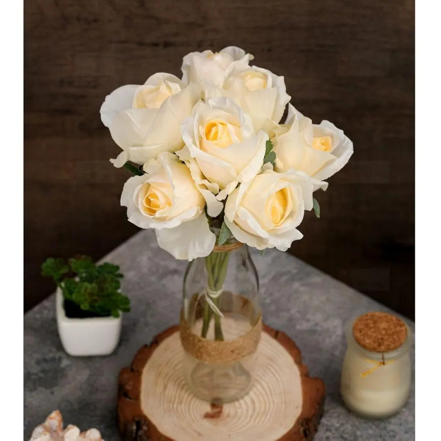Artificial Rose Flower Fabric Bouquet for Home Decor Pink