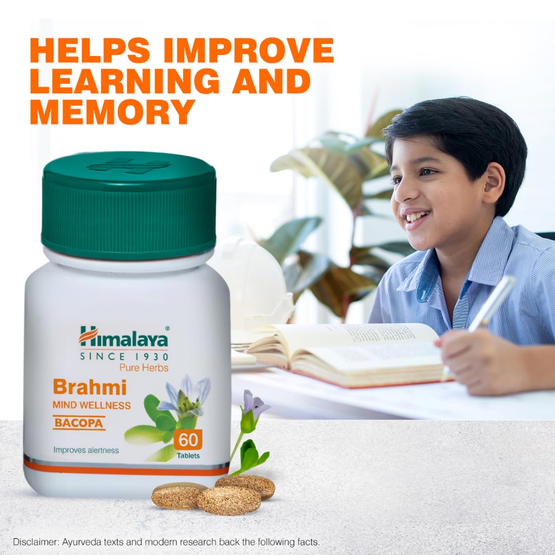 Himalaya Wellness Brahmi, 60 Tablets | Pure Herbs for Mind Wellness | Helps Improves Alertness