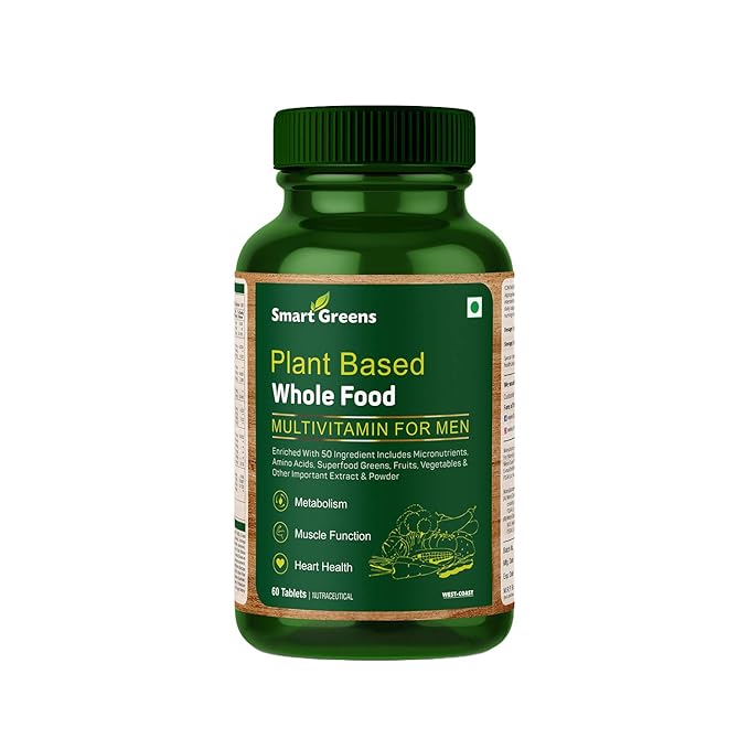Smart Greens Plant Based Wholefood Multivitamin for Men - 60 Tablets