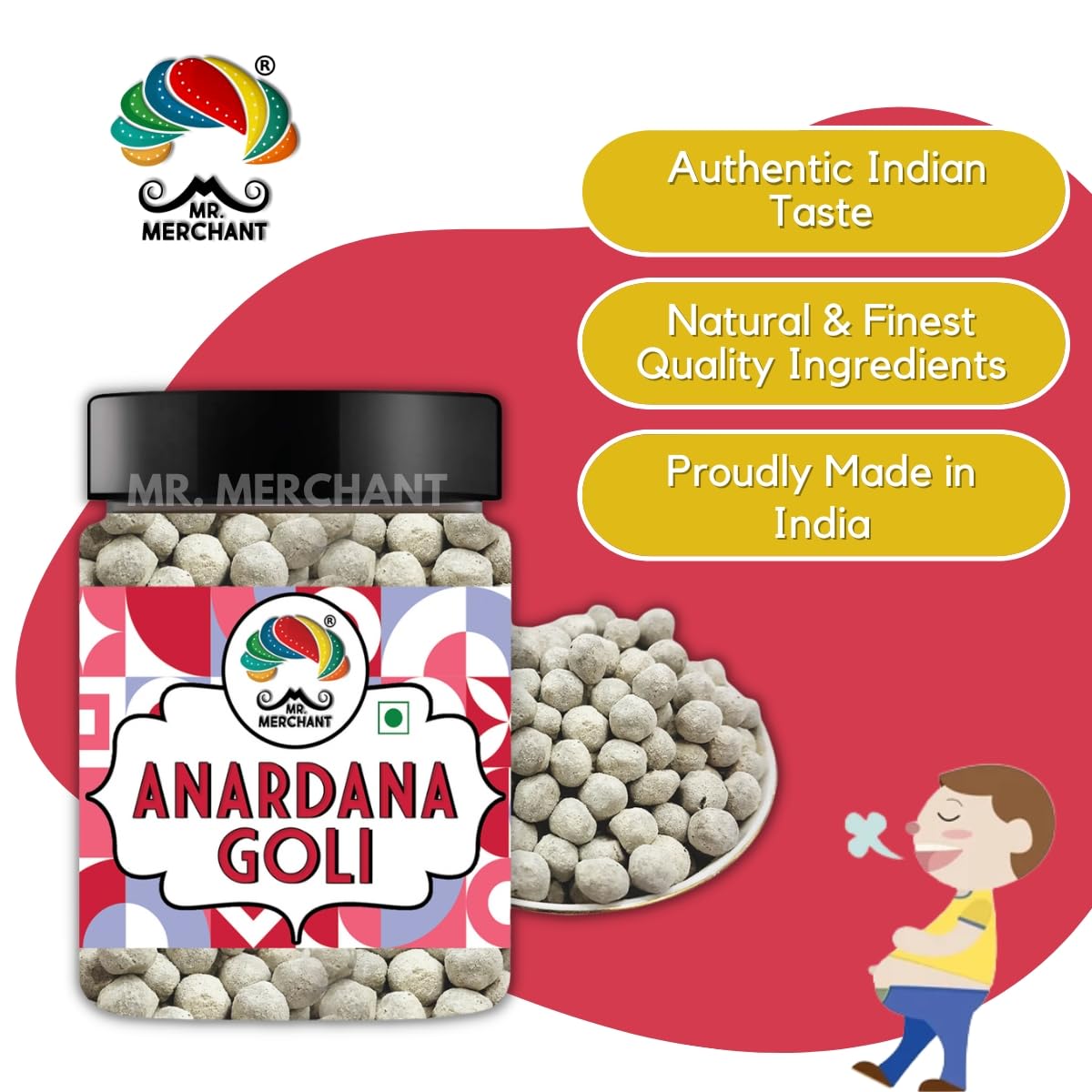 Mr. Merchant Pachak Anardana Goli Churan [Mouth Freshener, Digestive,After-Meal,Mukhwas](300 g (Jar))