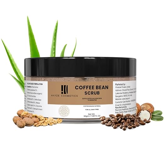 Hayze Cosmetics Coffee Bean Scrub for Face & Body - 50 gms