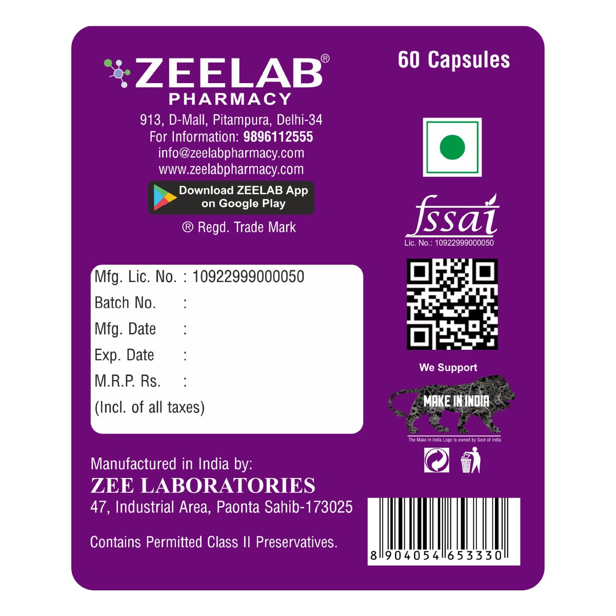 Zeelab Melatonin 10mg Capsules | Sleep Support Supplement for Men & Women | Promotes Relaxation, Restful Sleep & Healthy Sleep Cycle â€“ 60 Capsules