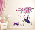 Decal O Decal Vinyl Motivational Quotes Wall Stickers Angel on Swing with Little Deer and Butterfly