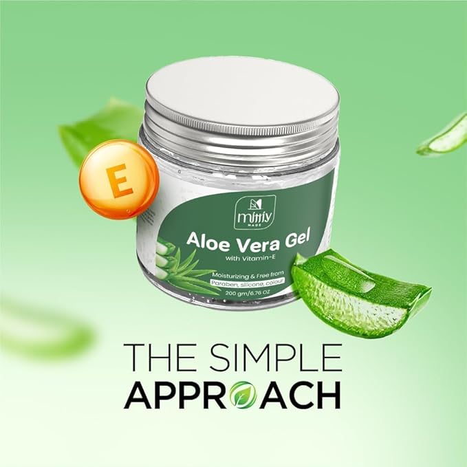Mittiy Made Aloe Vera Gel Moisturizer for Face & Hair, Aloe Hair Gel for Women & Men - 200 Gms