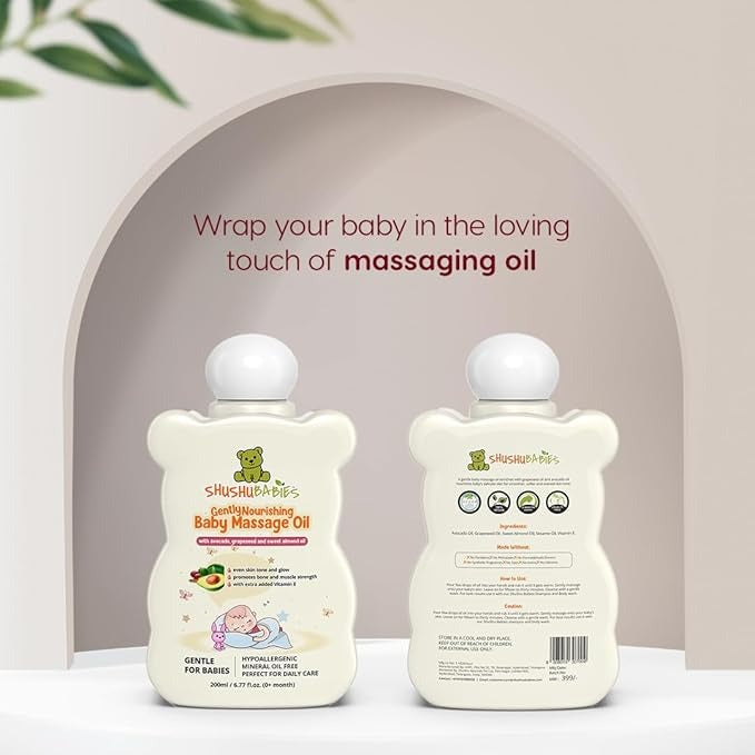 ShuShu Babies Gently Nourishing Baby Massage Oil - 200 ml