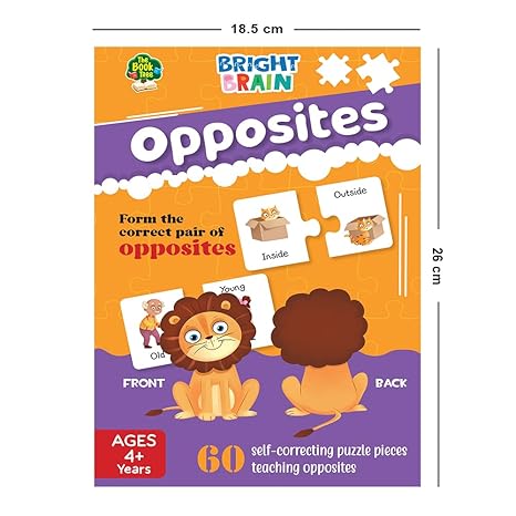 The Book Tree Bright Brain Opposites 60 Piece Jigsaw Puzzle for Preschoolers Educational Toy