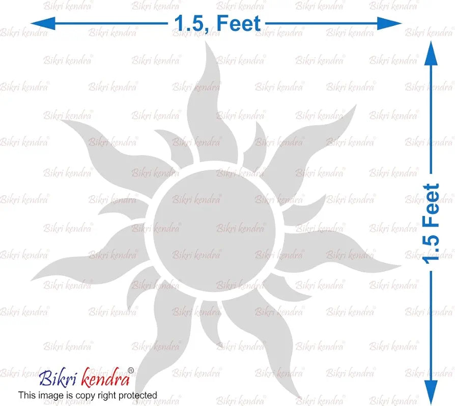 Bikri Kendra Sun Silver Model-4 Mirror Stickers for Wall, Acrylic Mirror Wall Decor Sticker