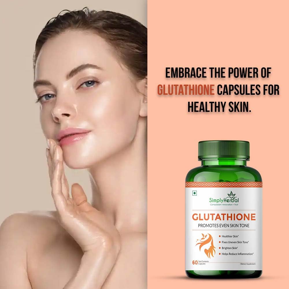 Simply Herbal L Glutathione Skin Whitening & Brightening - 60 tabs