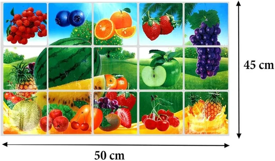 Jaamso Royals Vinyl Veg and Fruits Wall Furniture Sticker 23.62 X 17.71 Inches