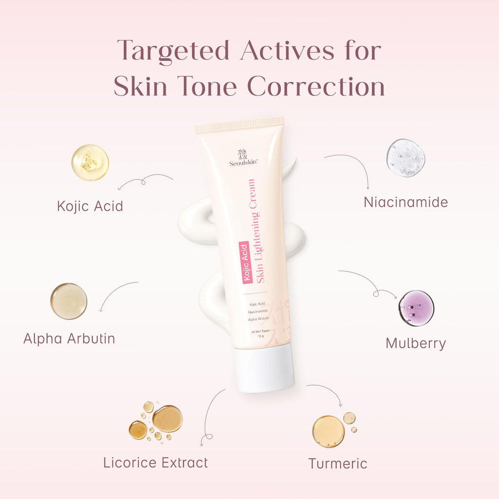 Seoulskin Kojic Acid Skin Lightening Cream with Kojic Acid, Niacinamide & Alpha Arbutin |Moisturizer | Skin Brightening | For Glowing Skin | Treats Dark Spots & Pigmentation | Tan Removal | For Men & Women