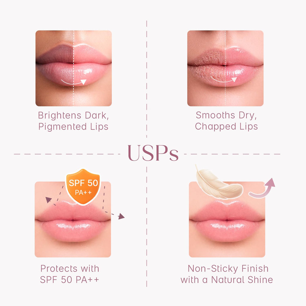 Seoulskin Brightening Lip Balm with SPF 50 PA++, Kojic Acid & Niacinamide | Brightening Lip Balm for Dark Lips | Repairs Chapped Lips | For Dark Lip Lightening & Protection | 10g