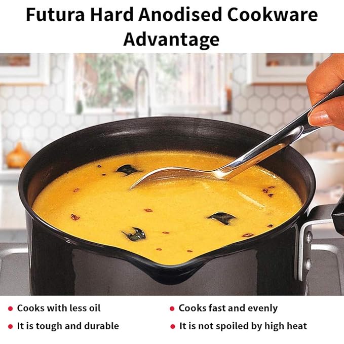 Hawkins Futura Hard Anodised Ezee-Pour Saucepan 1 litre without lid