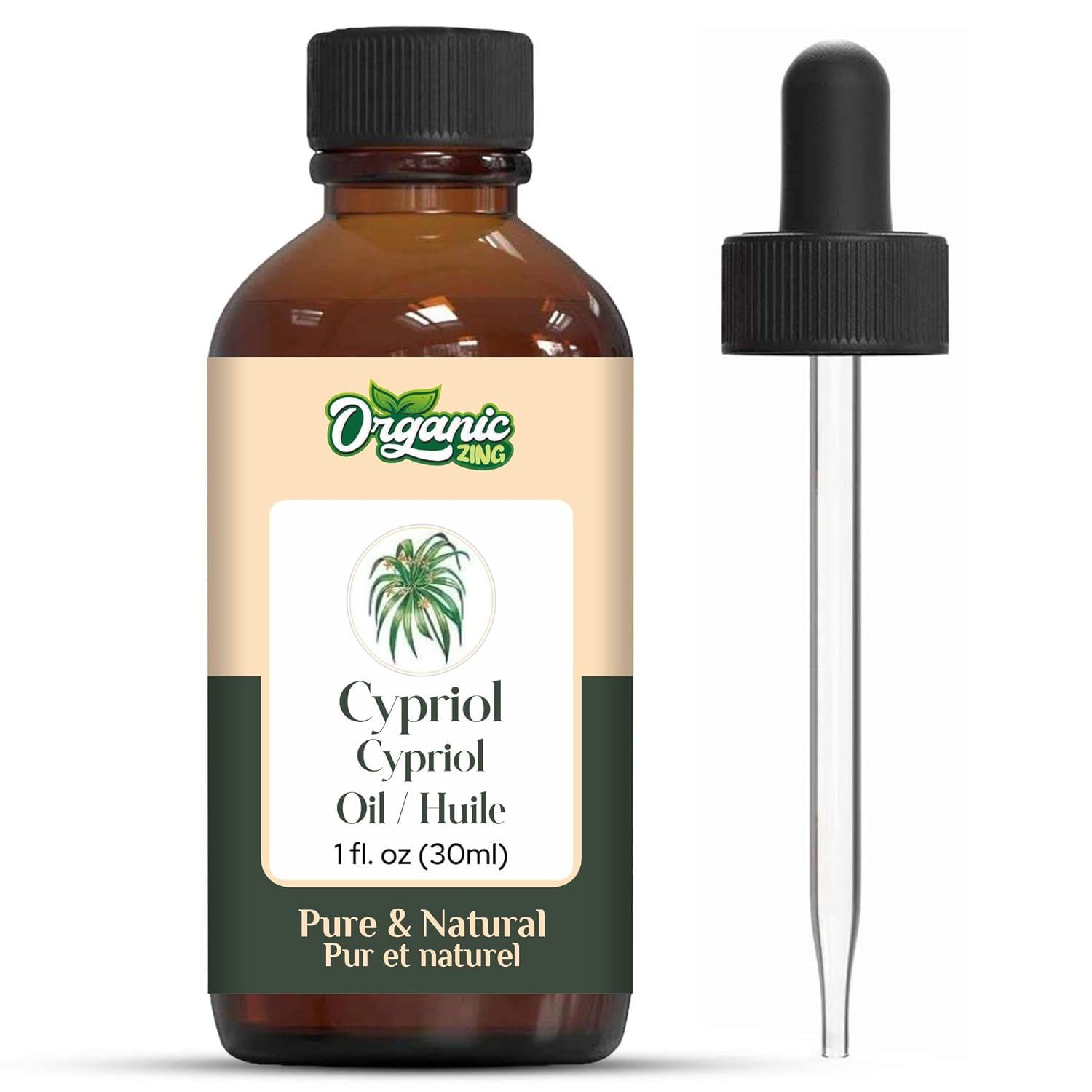 Organic Zing Cypriol (Cyperus Scariosus) Oil | Essential Oil for Skincare, Aroma and Diffusers - 30 Ml