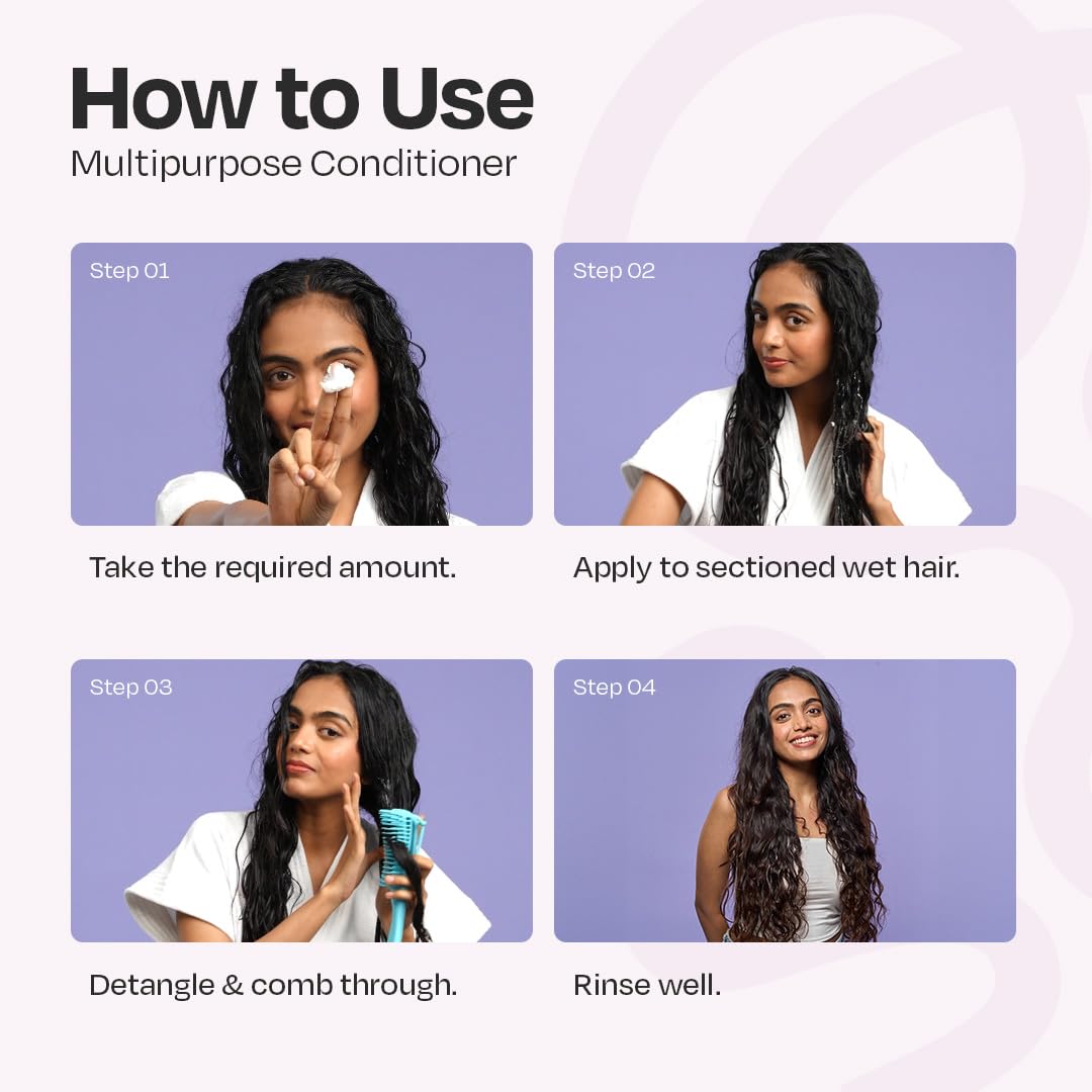 MANETAIN Multipurpose Conditioner 50gm for Curly & Wavy Hair | Hydrating Protein–Moisture Balanced Formula for Frizz Control & Softness | CG-Friendly, Silicone-Free | Suitable for Women & Men