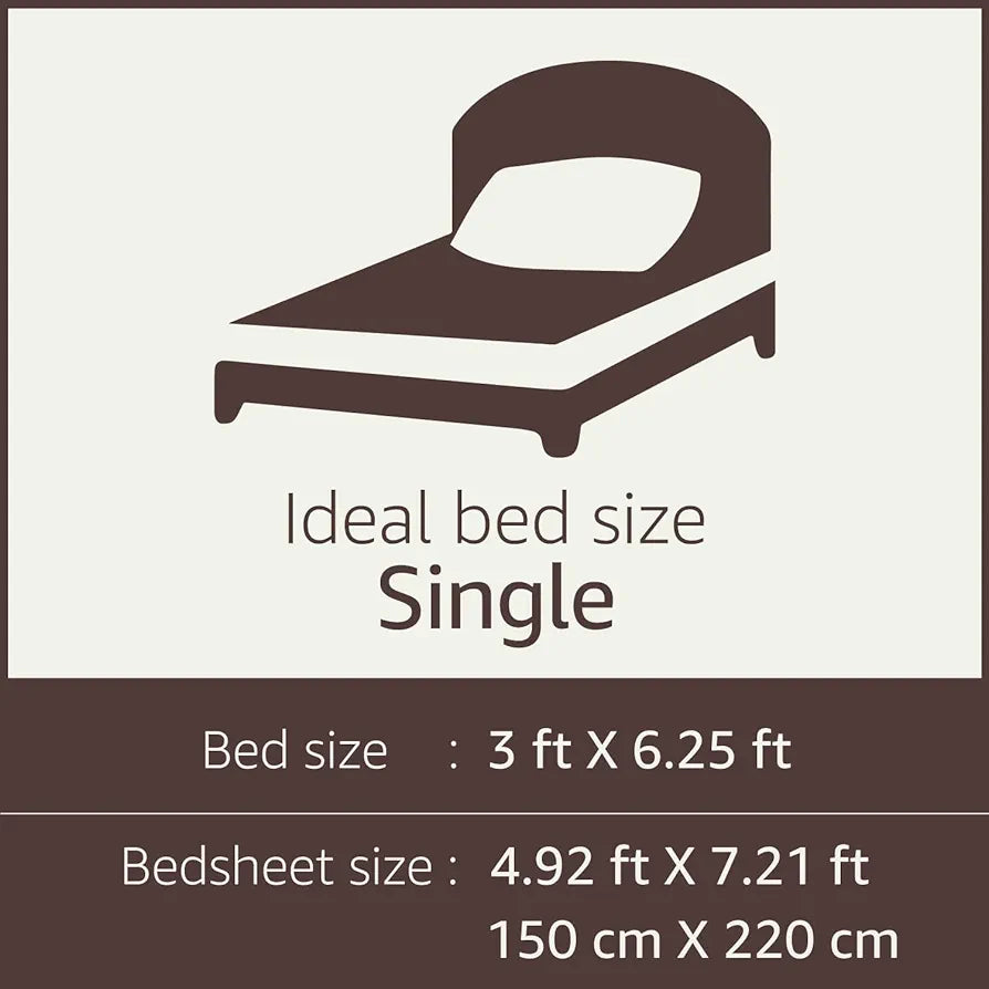 Starnstyle Premium 160 TC Ezyption Cotton Bedsheet for Single Bed with 1 Pillow Covers Oat