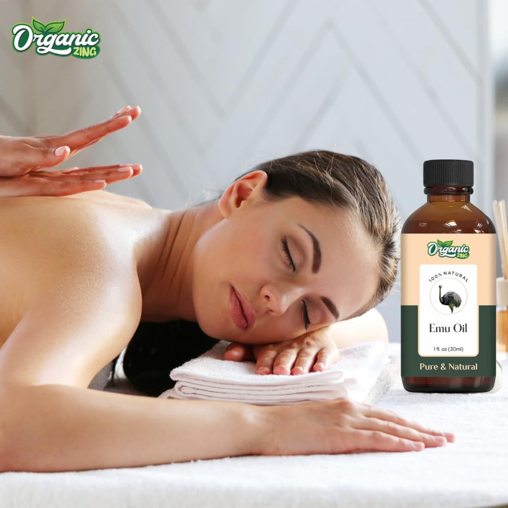 Organic Zing Emu (Dromaius Novaehollandiae) Oil | Carrier Oil for Skincare, Hair Care & Massage- 30 Ml