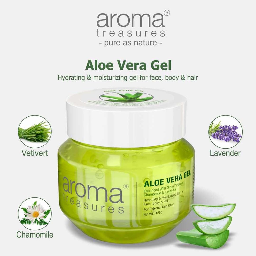 Aroma Treasures Aloe Vera Gel for Face, Body & Hair | Moisturizing & Hydrating Aloevera Gel | 98% Ingredients of Natural Origin | Pure Aloe Vera Gel for Skin, Hair & Pimples | 1kg