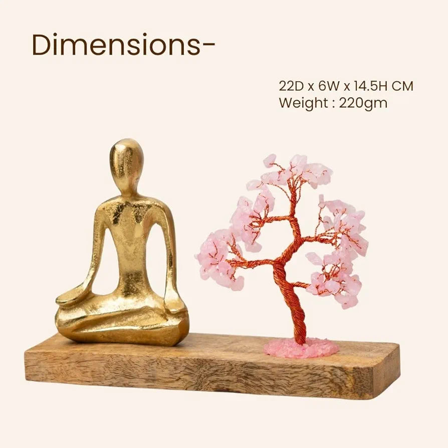 Ritualistic Nirvana Rose Quartz Crystal Tree Handcrafted Bonsai