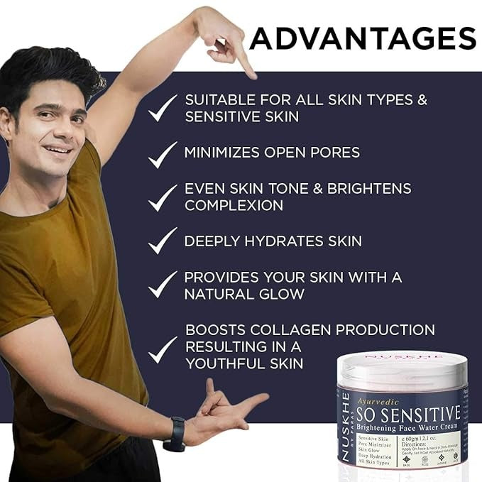 Nuskhe by Paras So Sensitive Rose Brightening Face Cream for Men and Women - 60 gms