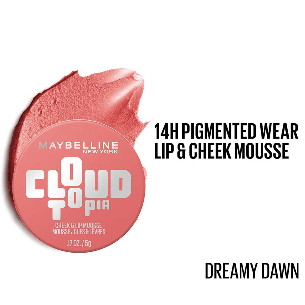Maybelline Cloudtopia Cheek & Lip Mousse Blush | Lightweight, Pigmented Mousse in Dreamy Dawn, 5g