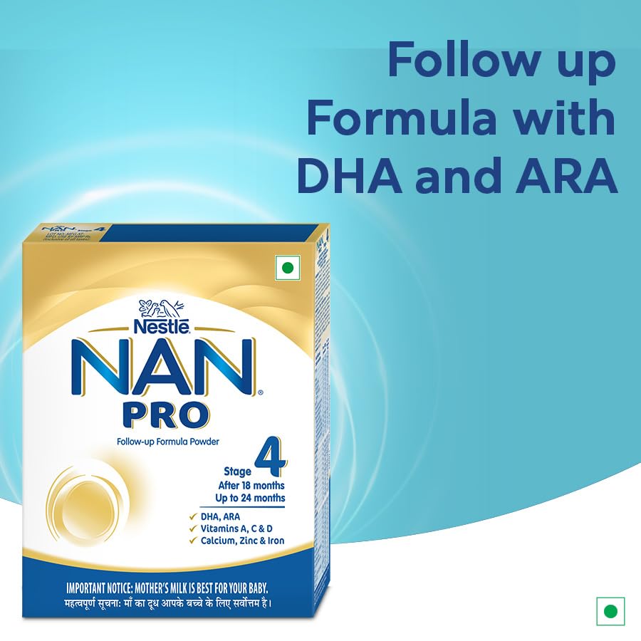 NestlÃ© NAN PRO 4 Follow-Up Formula Powder After 18 months, Up to 24 months, Stage 4, 400g Pouch in Box