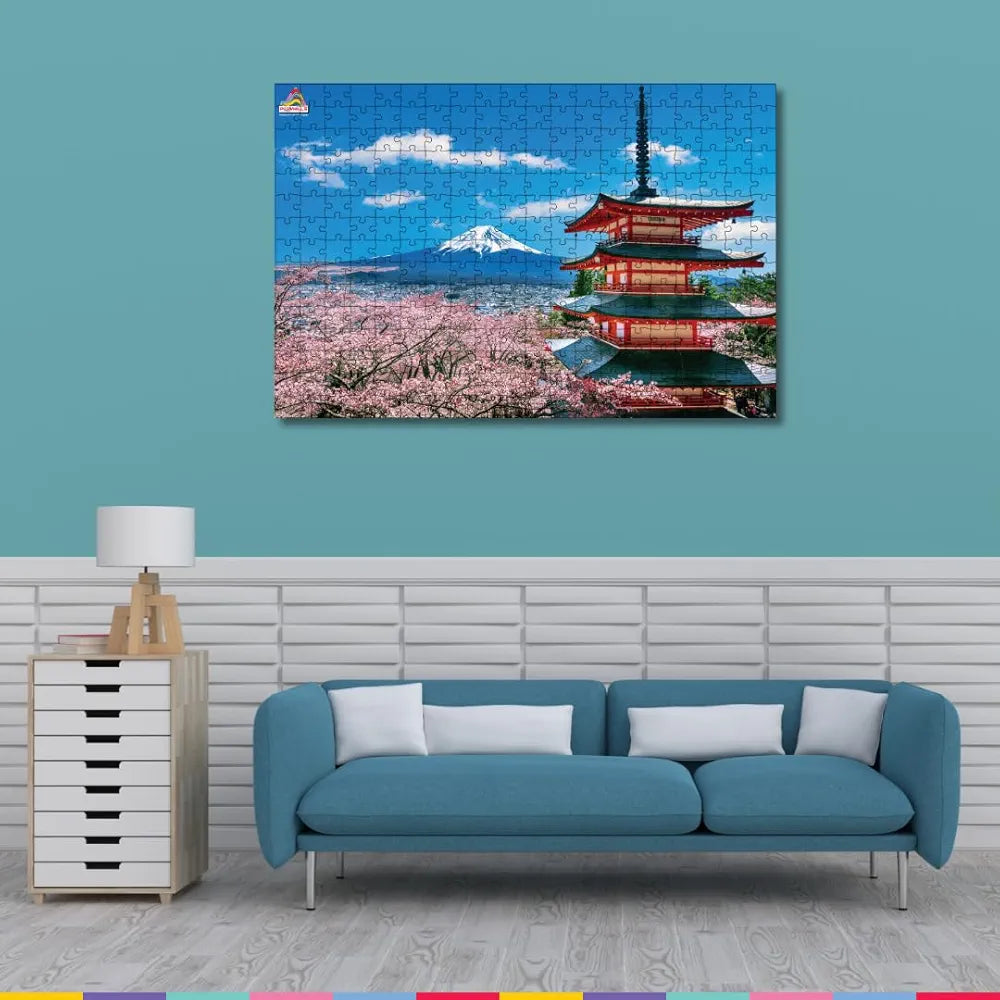Playhills Mount Fuji Japan, Nature Landscape Wooden Durable Jigsaw Puzzle  for Children, Adults Above 8+ Years