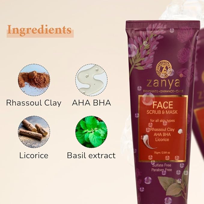 Zanya Face Scrub & Mask - 75 Gms