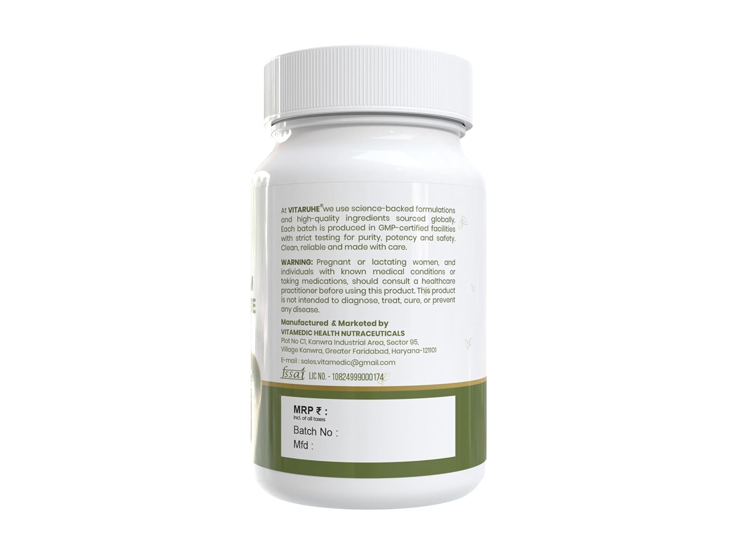 Vitaruhe® Magnesium L-Threonate | Advanced Magnesium for Brain Support, Focus & Memory | High Absorption Formula | 90 Veg Capsules