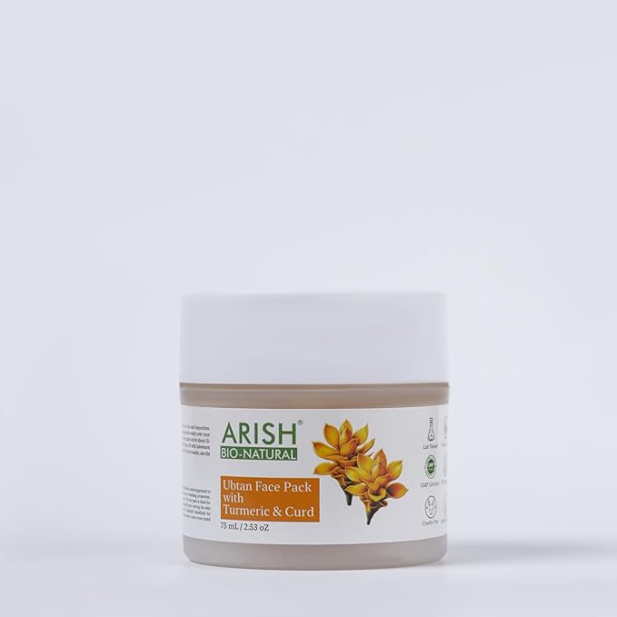 Arish Bio-natural Ubtan Face Pack With Turmeric and Curd - 75 Ml