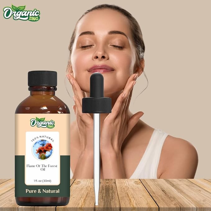 Organic Zing Flame of the Forest (Butea Monosperma) Oil | Essential Oil for Skincare, Aroma & Diffuser - 30 Ml