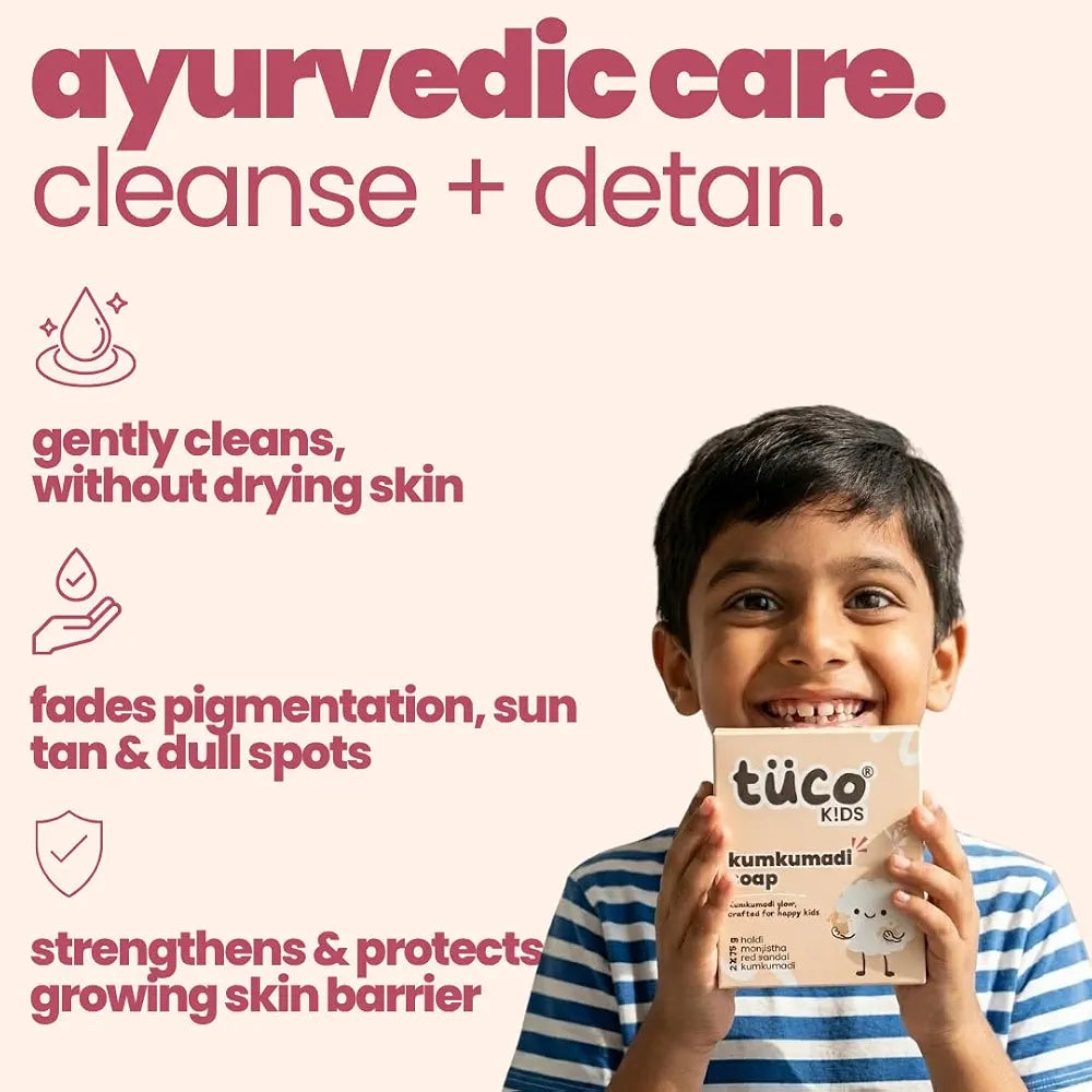 Tuco Kids Kumkumadi Soap For Kids 3-12 Years - 75 gms (Pack of 2)