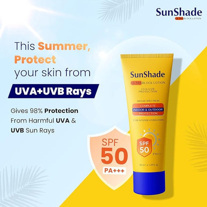 Leeford Sunshade Ultra Block Sunscreen SPF 50 PA+++ Lotion for Face & Body - 50 ml