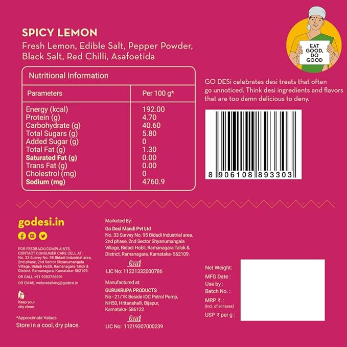 Go Desi Spicy Lemon Bytes