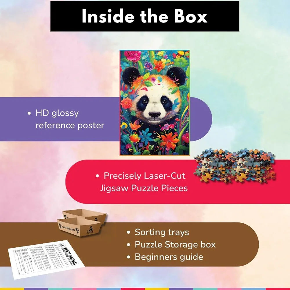 Playhills Spirit Animal The Bambootiful Panda 500 Piece Wooden Puzzle for Adults & Teens