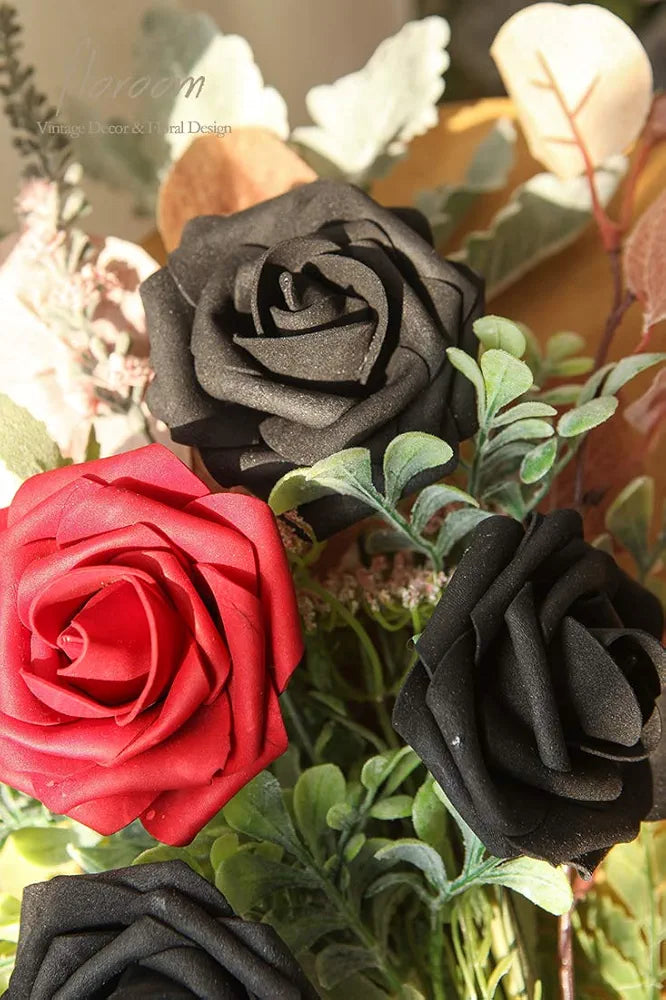Artificial Flowers Roses 25pcs Real Looking Fake Roses w/Stem