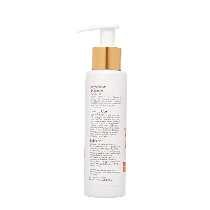 Arish Bio-natural Anti-ageing Face Wash With Carrot & Retinoic Acid - 100 Ml