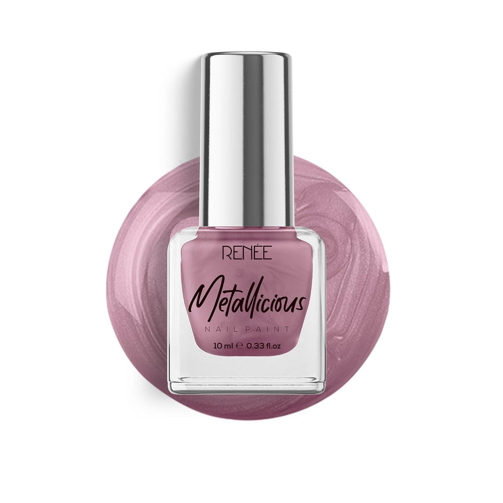 RENEE Metallicious Nail Paint- Orchid Spell, Quick Drying, Metallic Finish, Long Lasting, Chip resisting Formula with High Shine & Full Coverage, Acetone & Paraben Free, 10 Ml