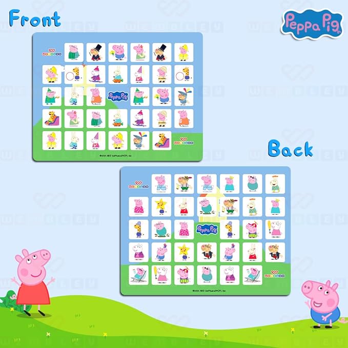 Wembley Peppa Pig Magnetic Memory Match Game for Kids Puzzle 32 Tiles with 64 Picture Icons