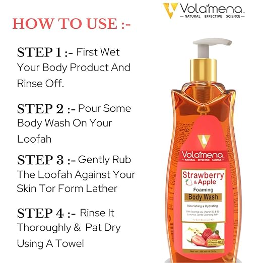 volamena Strawberry & Apple Foaming Body Wash - 300 ml