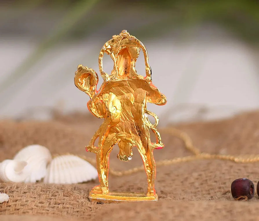 Collectible India Gold Plated Lord Hanuman Car Dashboard God Idol Hanuman Murti