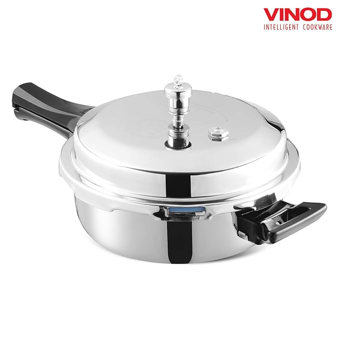 Vinod Platinum Triply Stainless Steel Outer Lid Pressure Cooker with Induction Base | 2 Litres | Mini Pressure Cooker, Induction Base Pressure Cooker