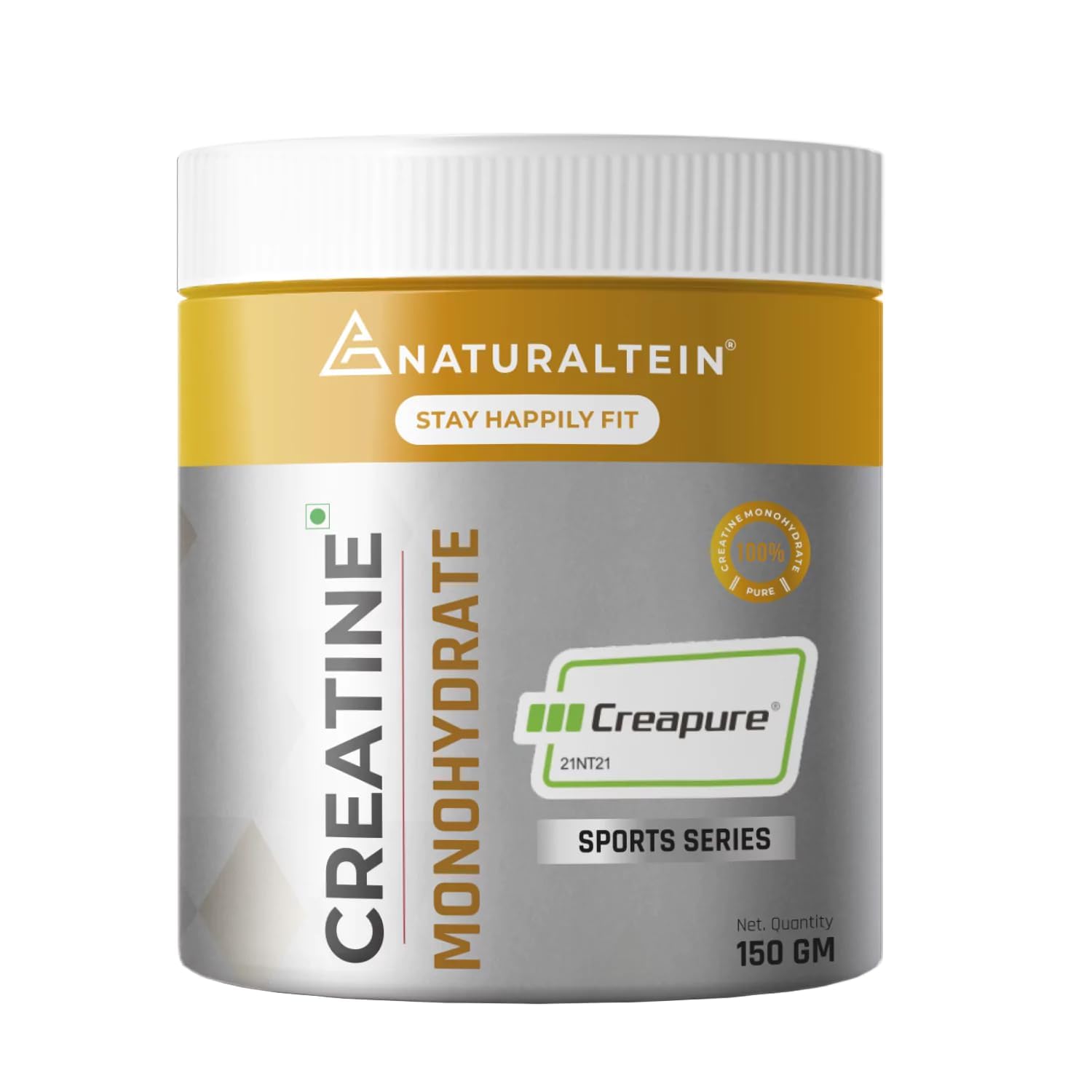NATURALTEIN Creatine Monohydrate (CreapureÂ®) â€“ 150 g | Increases Strength, Muscle Size & Endurance | Unflavoured, Vegan & Pure Micronized Creatine | Fast Recovery & Enhanced Performance