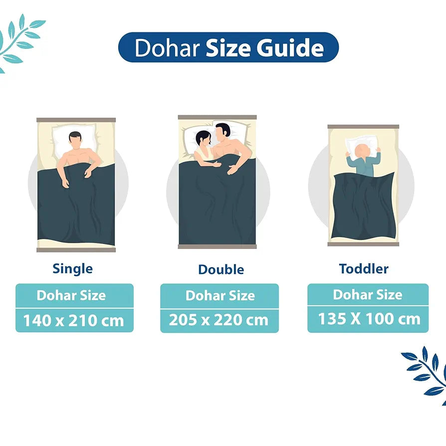 Divine Casa 120 GSM Microfiber Double Dohar Soft & Lightweight Throw Blanket Chevron Pattern Colour Aqua Chevron