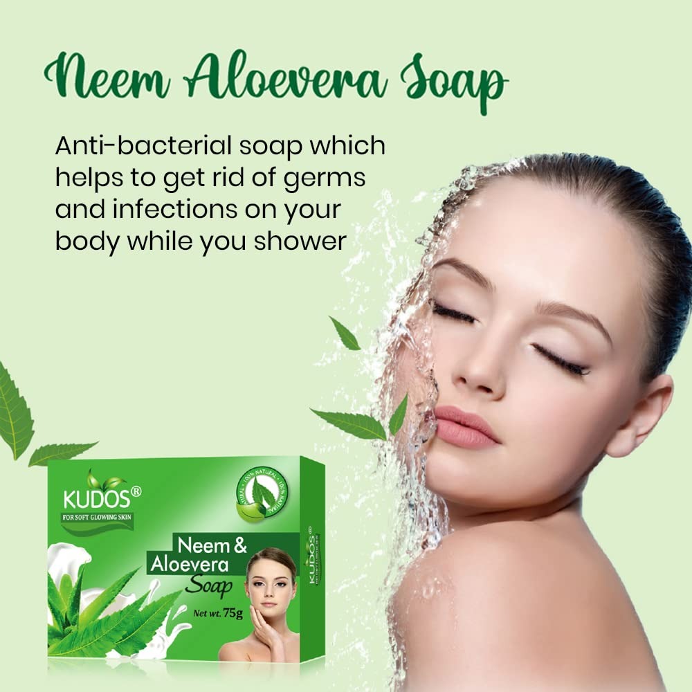Kudos Best of Natural Ingredients Antiseptic and Moisturising Bathing Soap - 75 gms (Pack of 3)